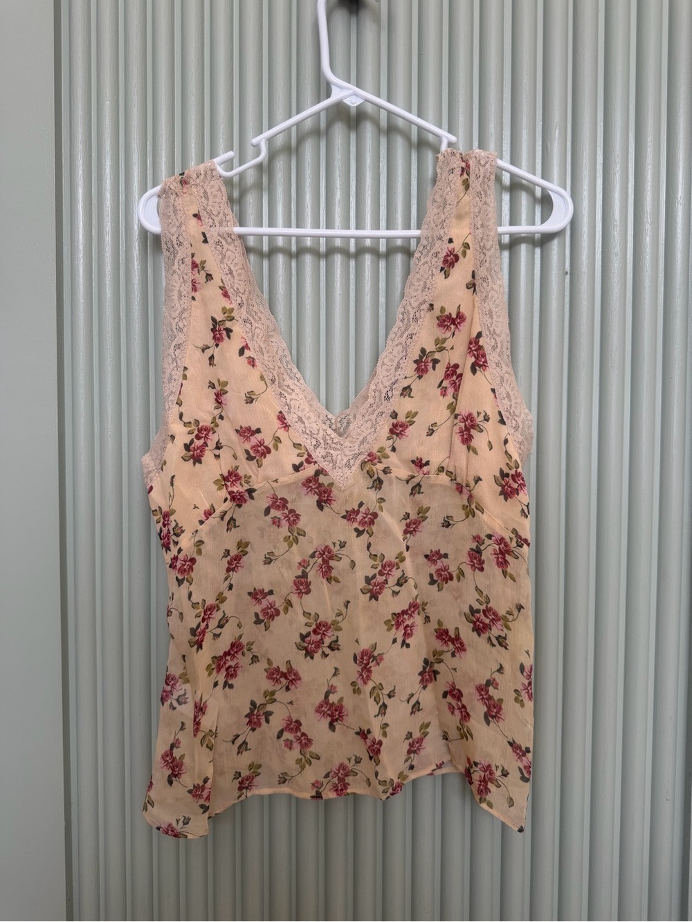 Zara Terez Cream Floral Lace-Trim Tank Top - Picture 1 of 5